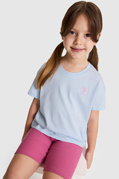 U.S. Polo Assn. Girl's Light Blue Basic T-Shirt 50325609-Vr003