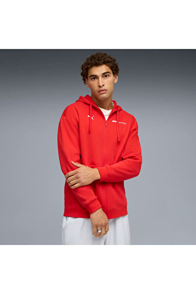 Puma F1 Essential+ Fullzip Hoodie Kırmızı Erkek Sweatshirt