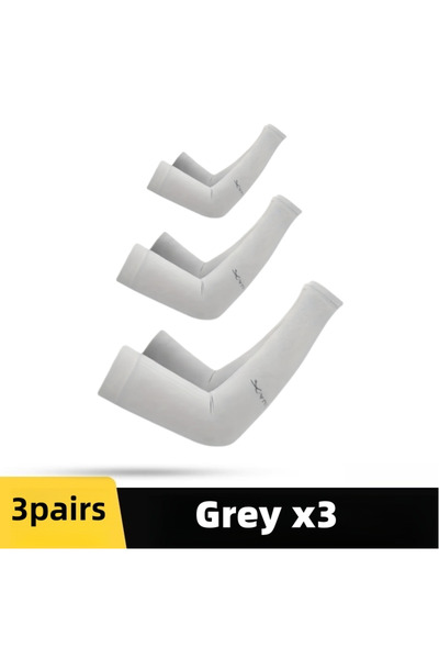 Choice1 One Size Gray x3 3pairs Sunscreen ice sleeves for men and women, anti...