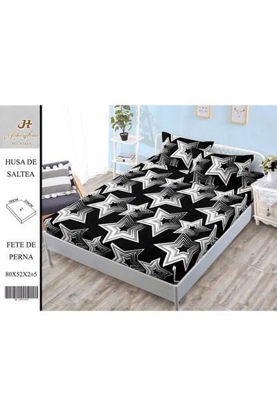 naniland.ro Husă de Pat Finet 2 Persoane 3 Piese cu Elastic 180x200 cm, Model...