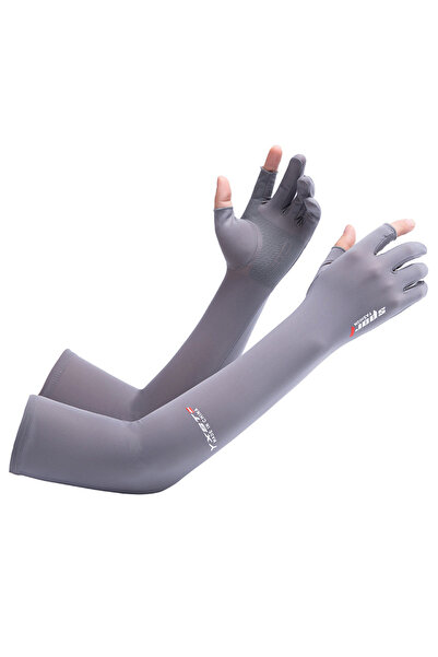 Choice1 2-Finger Gray Cooling UV Protection Arm Sleeves for Men Women Cycling...