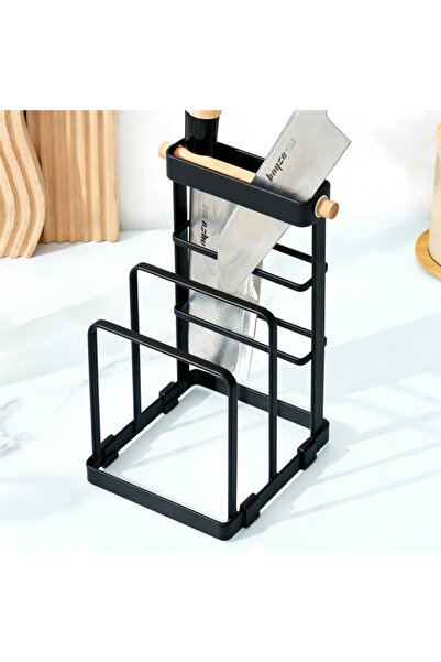 HT Home Organizers رف تخزين متعدد الوظائف للسكاكين في المطبخ، حامل مناديل ورق...