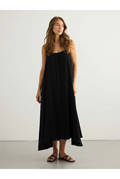 The Handloom Aura Low Back Maxi Elbise - Siyah