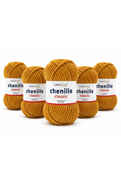 Lanaprime Chenille Velvet Yarn (Chenille Classic) Amigurumi Yarn - 5 Yumak - ...