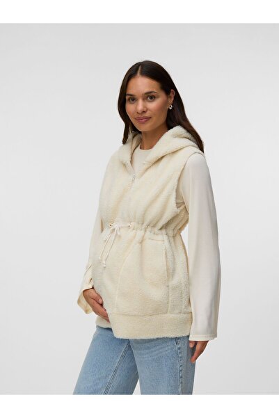 Mama Licious Fleece Gilet Kapuze Jacke