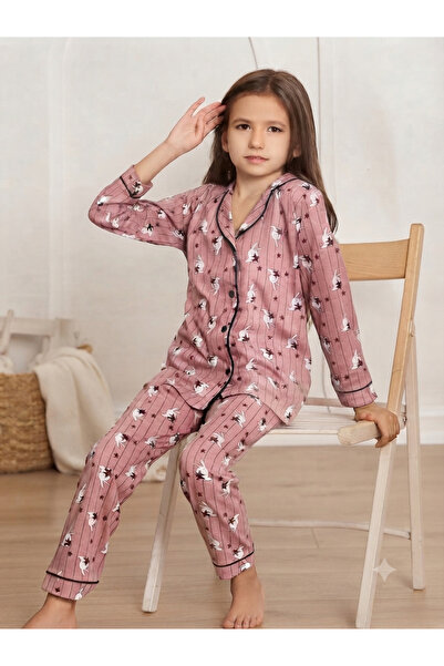 Mini Moon Homewear Kız Çocuk %100 Pamuklu Sevimli Figür Baskılı İkili Pijama ...