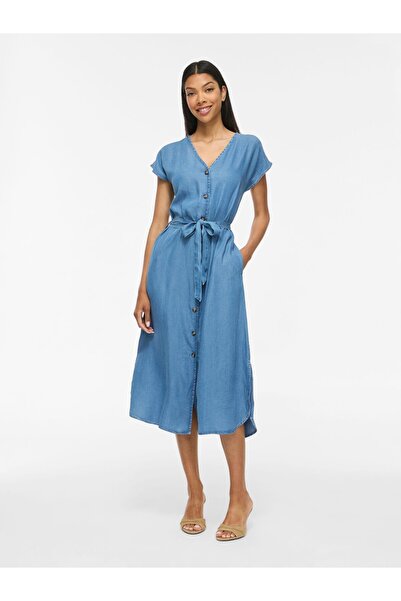 VILA Maxikleid VIMAIA Kurzärmeliges
