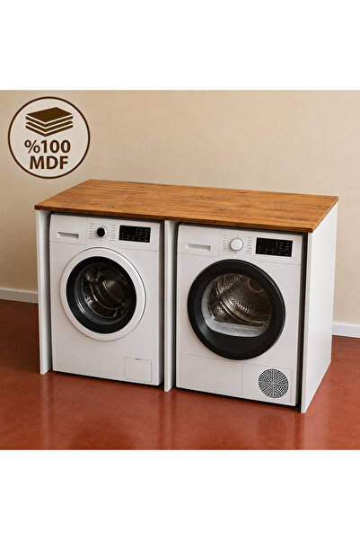 MOBİLYACIN %100 MDF Çamaşır ve Kurutma Makinesi Dolabı – İkili Makine Ünitesi...