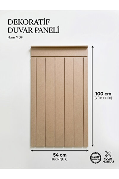 varje Dekoratif Duvar Paneli ( 54 X 100 Cm ) Boyanabilir Ahşap 4 Mm Ham Mdf D...