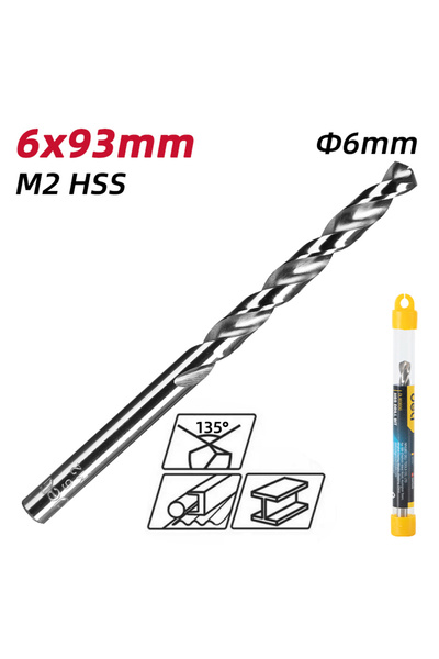 Deli τρυπάνι DL16060G για μέταλλο, M2 HSS, 6x93mm, κυλινδρικό