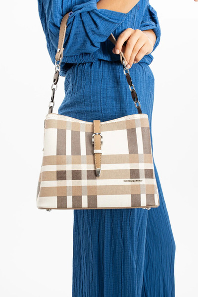 Just Polo Women's Plaid Hand and Shoulder Bag Suitable for Daily Combinations...