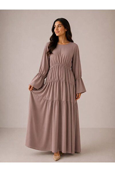 Ophelia Liya Dubai Style Abaya – Elegant Long Sleeve Maxi Dress with Matching...