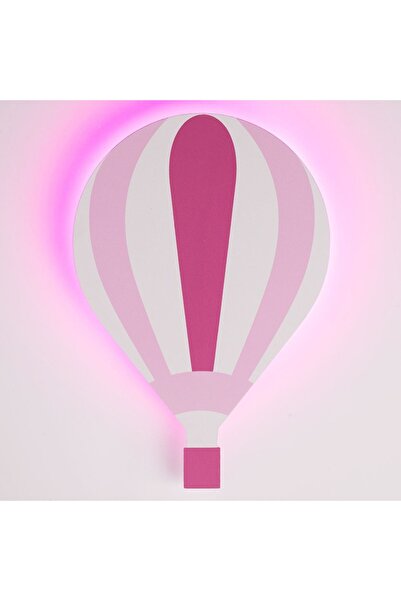 Z Store Lampă de perete LED Balon cu aer cald Roz și Alb - 15.5x23cm