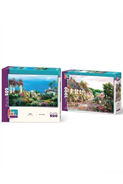 Tıfıl Toys Stone Street and Seaside Village Double Set - 1000 + 500 Piece Dou...