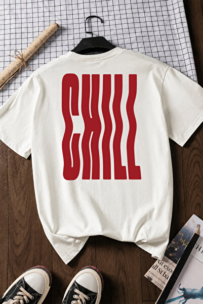 Spoyi Chill Wave dizajnirana 100% pamučna polu-oversize bela majica