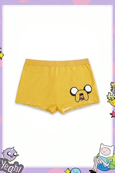 BALİNA Sarı Adventure Time Jack Y2K Mini Şort
