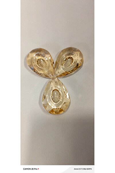 ADA AVİZE 3 ADET Gaynise Bal Kristal Avize Taşı (boyu 5 cm, eni 3,3 cm)
