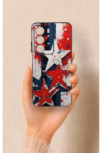 Vip Case حافظة سيليكون متوافقة مع Realme C75 بنمط علم النجوم