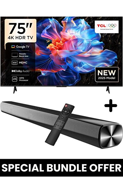 TCL 75-Inch P6K UHD LED 4K Smart TV + 2.0 Channel Premium Soundbar | Google T...