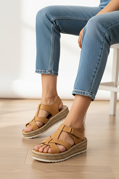 Cozi company Genuine Leather Anatomical Sole Wedge Heeled Women's Daily Sandals