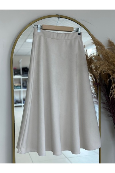 Holehola Gönül Suede Skirt Mt.001-Bn4272 Stone