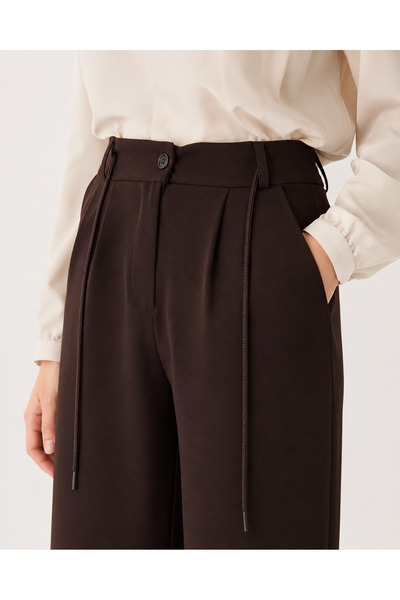 uzhanem Adriana Woven Fabric Palazzo Pants with Elasticated Back Waistband