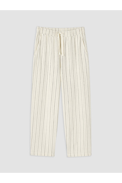 LC Waikiki Vizyon New Season Relax Fit Striped Linen Blend Men's Trousers