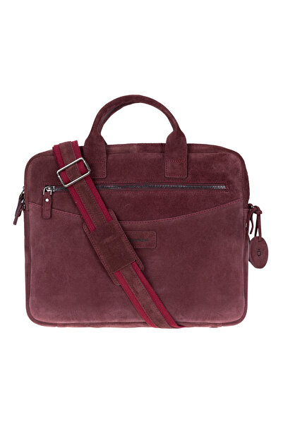 BloominBag Burgundy Still Hakiki Süet Deri 13-14 inç MacBook/Laptop Çantası