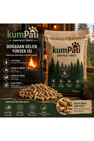 kumPATİ Çam pelet yakıtı 30 litre(15 kg) %100 doğal katkısız ürün