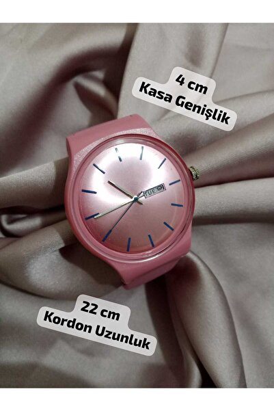 Brality Special Design Svatch Model, Pink Color Silicone Strap, Unisex Wristw...