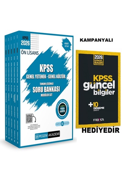 Pegem Akademi Yayıncılık KPSS Ön Lisans Soru Bankası Modüler Set Genel Yetene...