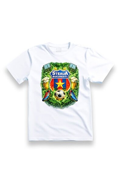 OEM Tricou personalizat, „Steaua București”, 100% bumbac, alb, L