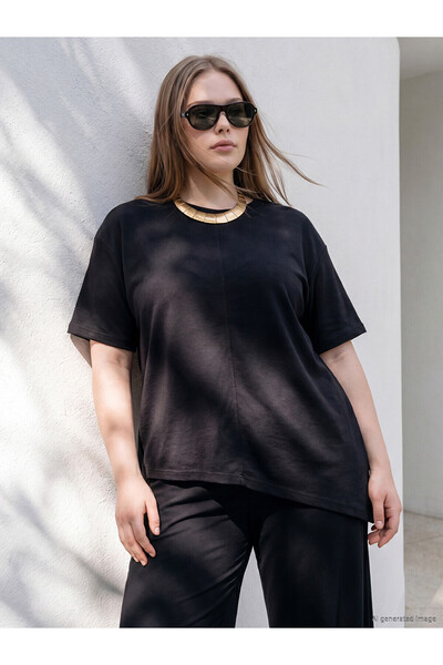 LC Waikiki Trendlucky Plus Size Soft Touch Asymmetrical Blouse with Difference