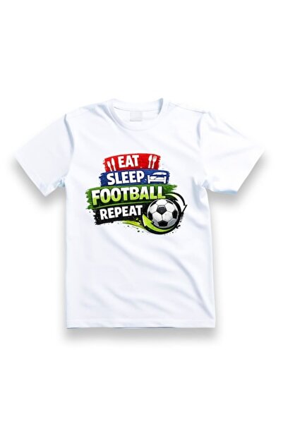 OEM Tricou personalizat cu mesajul „Mănâncă, dormi, fotbal, repetă”, 100% bum...