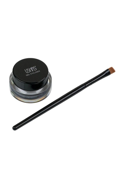 Ushas Eyeliner gel negru, cu pensulă inclusă, 4.2 g – linie precisă și privir...