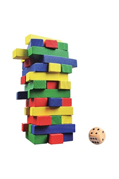 Jumbo Joc de societate Turn Tumblin Tower cu cuburi colorate, 48 piese