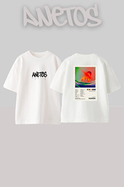 Anetos Kanye West Donda_1 Design Printed Unisex Oversize White Tshirt