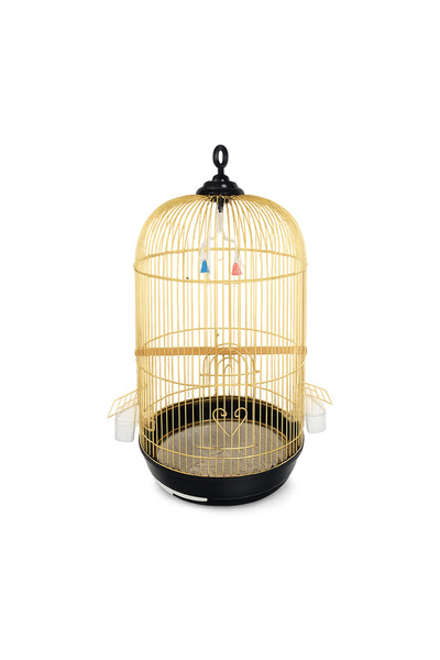 Dayang Gold Round Bird Cage for Budgies, Lovebirds, Canaries - 63cm High, Spa...