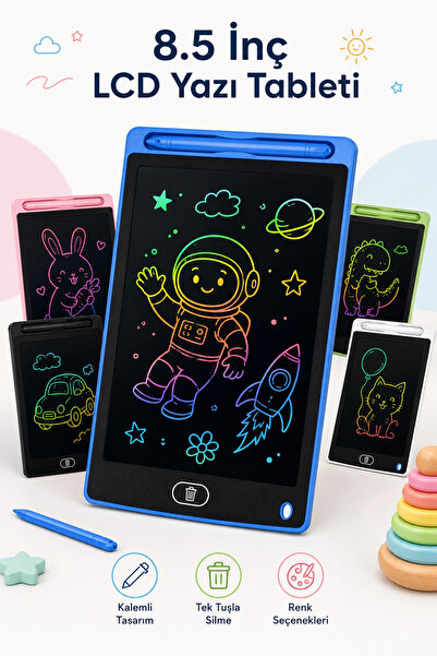 Tilbe Home Büyük Boy LCD Çocuk Yazı Tahtası Dijital Çizim Tableti Kalemli Sil...