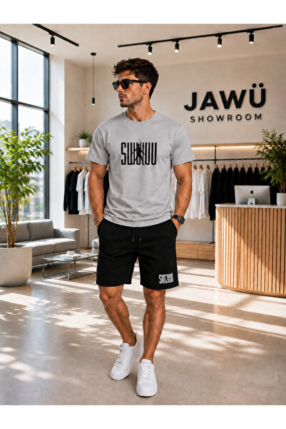 JAWÜ STYLE Siiiuuuu Printed T-Shirt Shorts Set Oversize Premium