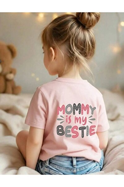SVART WEAR Mommy Is My Bestie Printed Crew Neck 100% Cotton Short Sleeve Kids...