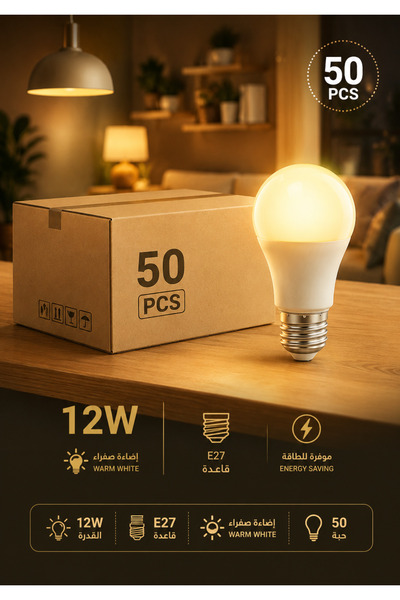 Greca 50 Led Bulb 12W E27 Energy Saving Light Bulb |   50 Pieces