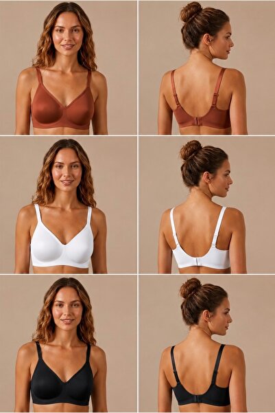 daniella Laser Cut Seamless Underwire-Free Ghost Bra 3-Pack