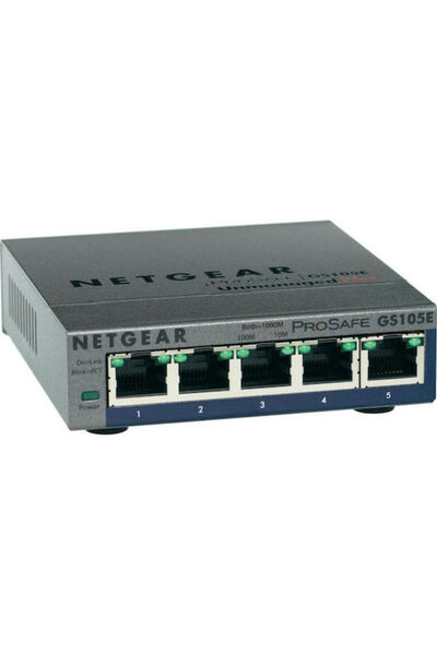 NETGEAR Switch L2 negestionabil GS105E cu 5 porturi Ethernet Gigabit (1Gbps)