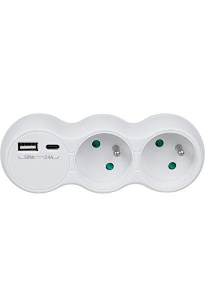 Maclean Energy Prelungitor cu 2 prize cu USB-A și USB-C Cod: GB720 F