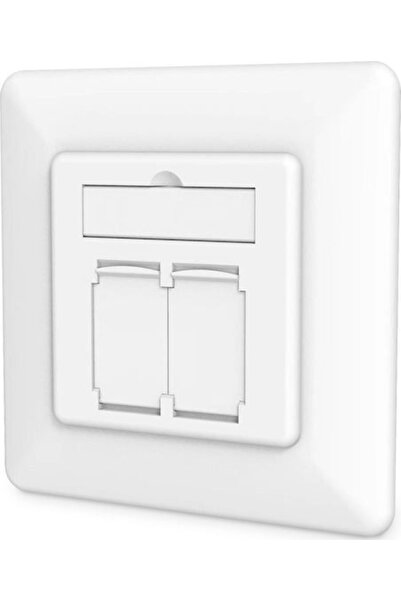 Digitus Μονή Πρίζα Δικτύου RJ45 με Πλαίσιο Τύπου Cat6 σε Λευκό Χρώμα DN-9010/8-2