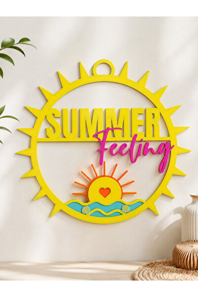 LİYA3D Summer Feeling Duvar Süsü – Yaz Temalı Dekoratif Ahşap Görünümlü Duvar...