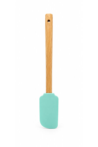 BRANDLESS Spatulă de bucătărie din silicon, cu mâner din lemn, verde