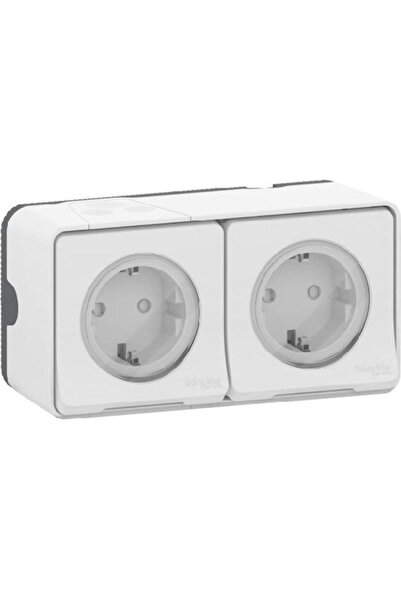 Schneider Electric Mureva Styl Priză electrică dublă de exterior etanșă la ap...