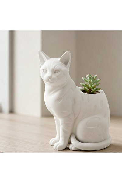 OEM Mini Ghiveci Decorativ Forma Pisica Bengal Imprimat 3D